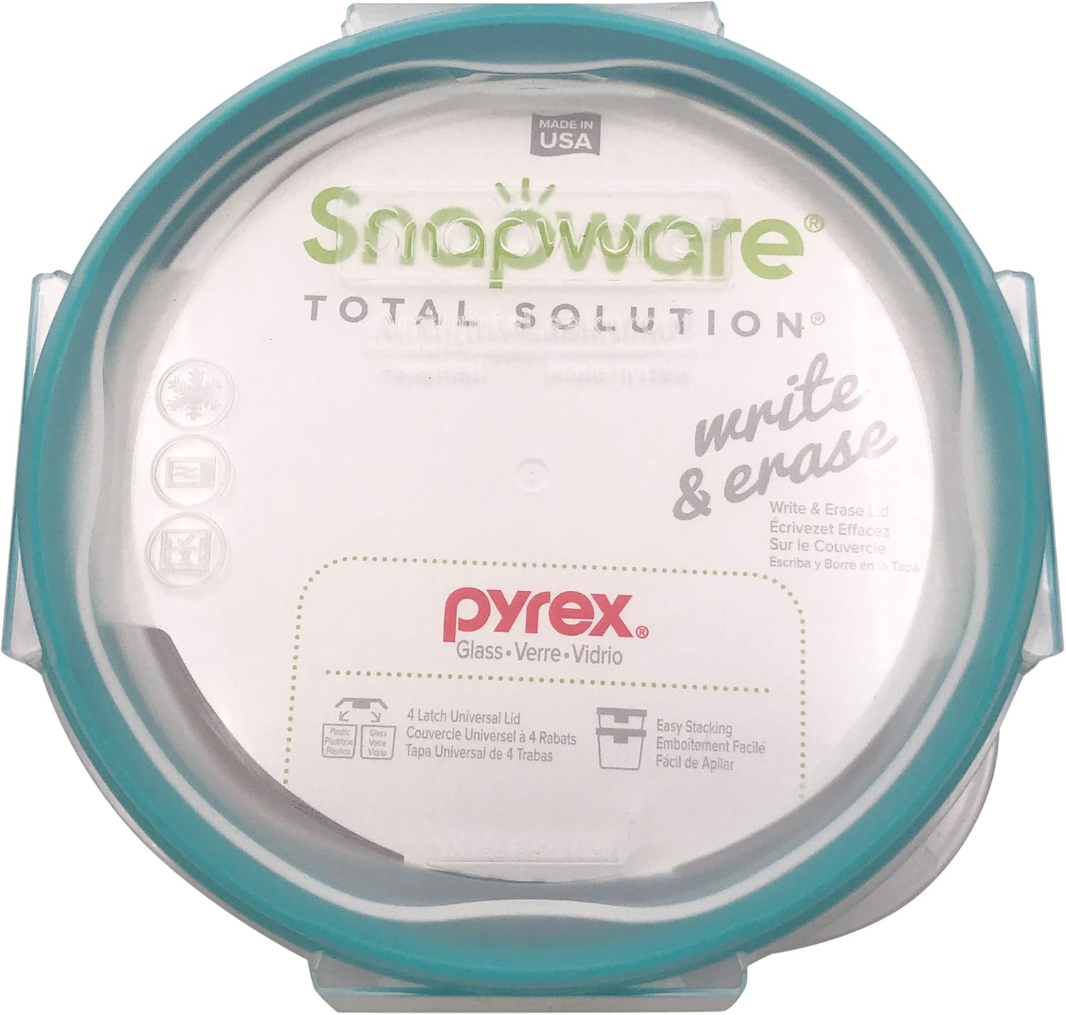 4-Cup Round Glass Container